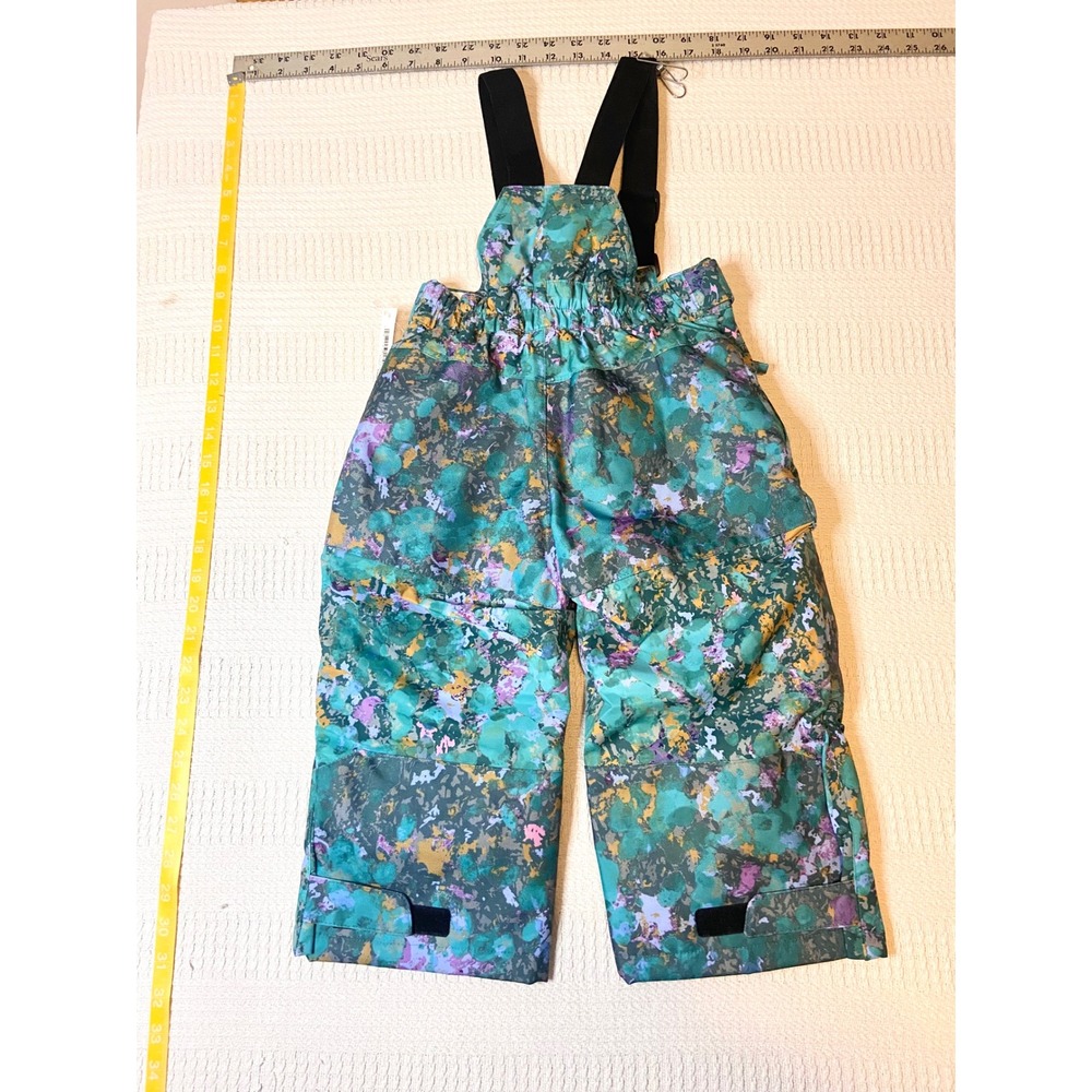 Amazon Essentials Kids 3T Snow Bib Overalls Teal Floral Camo Insulated Ski Pants